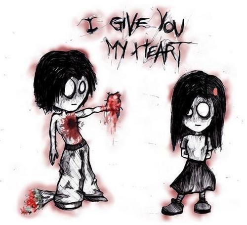 Emo Love Girl. Emo Lovers Drawing. emo love